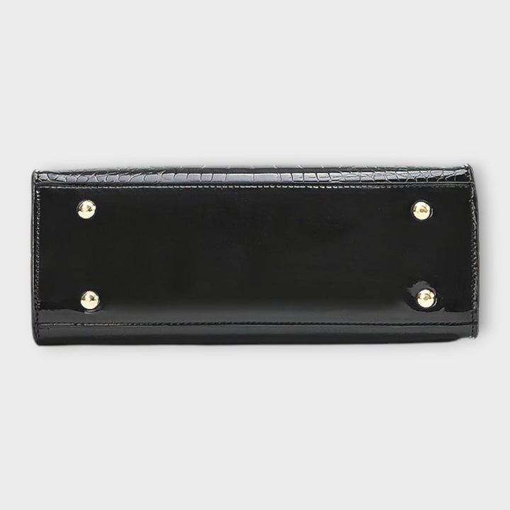 Lara. - Glossy Crocodile Pattern Handbag