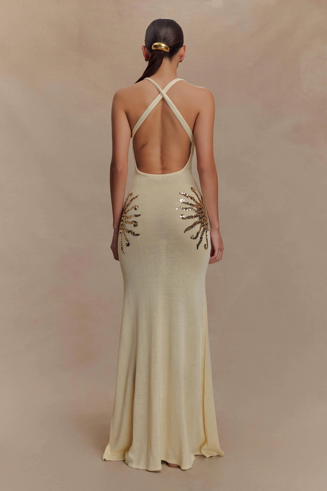 Zarielle – Sequin Cross-Back Stretch Maxi Dress