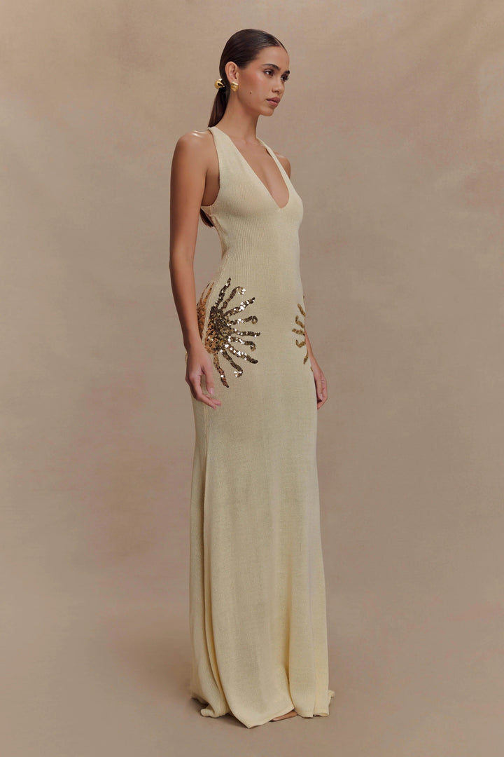 Zarielle – Sequin Cross-Back Stretch Maxi Dress